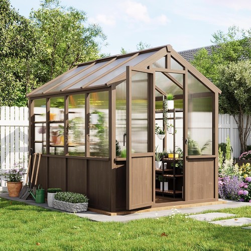 Wooden walk greenhouse - walk, in