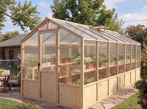 Walk wooden greenhouse kit - walk, in