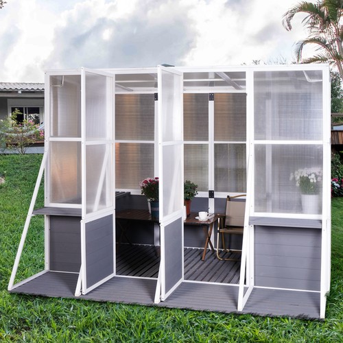 Wooden lean greenhouse - lean-to,