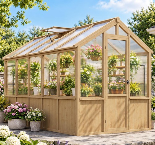 Walk wooden greenhouse - walk,