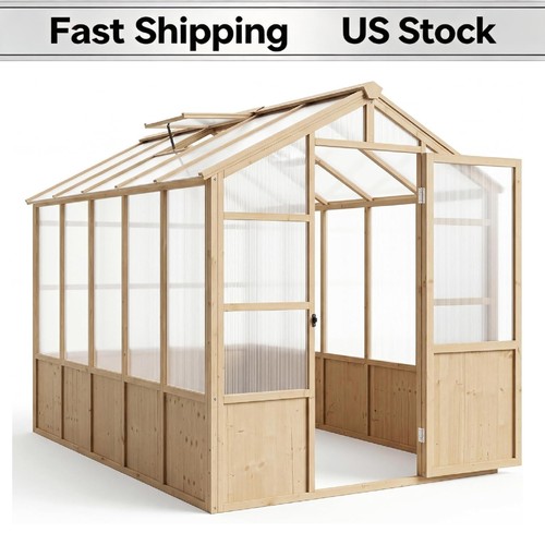 Greenhouse 6x10ft wooden - greenhouse,