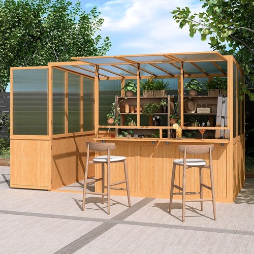 6x10 wood greenhouse lean - 6x10, ft
