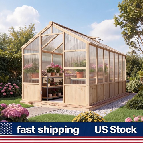 Wooden greenhouse kit - wooden, 8x14