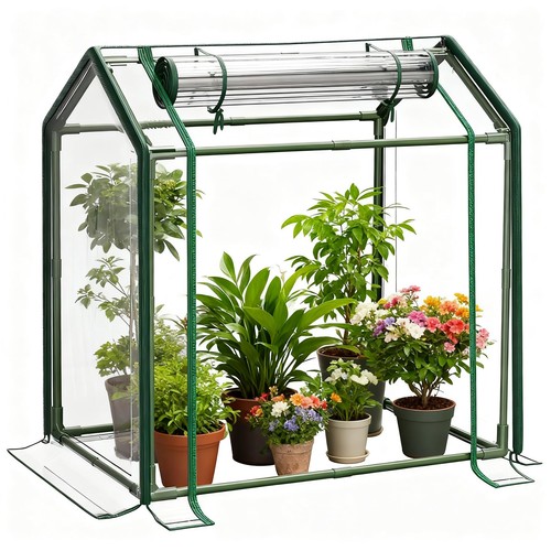 Mini greenhouse with zippered - with,